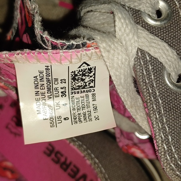 Gray and pink double tongue Converse sz6 - Picture 8 of 8